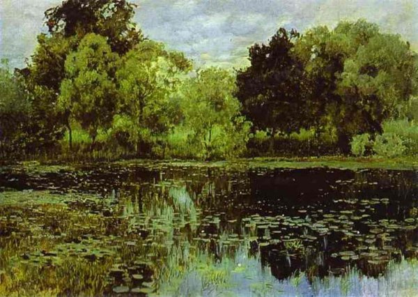 Overgrown Pond. Study by Isaac Ilich Levitan - Hand-Painted Oil Painting Reproduction