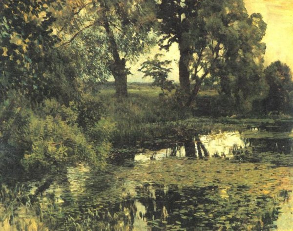 Overgrown Pond by Isaac Ilich Levitan - Hand-Painted Oil Painting Reproduction