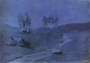 Shadows. Moonlit Night painting by Isaac Ilich Levitan