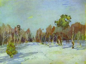 Snowbound Garden by Isaac Ilich Levitan Oil Painting