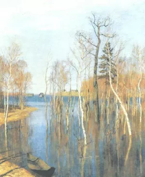 Springtime, High Water by Isaac Ilich Levitan - Oil Painting Reproduction