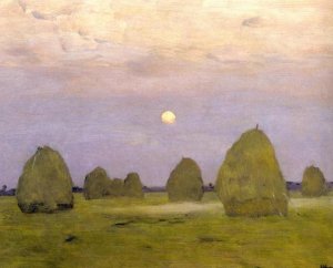 Twilight, Stacks by Isaac Ilich Levitan Oil Painting