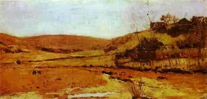 Valley of a River. Study by Isaac Ilich Levitan - Oil Painting Reproduction