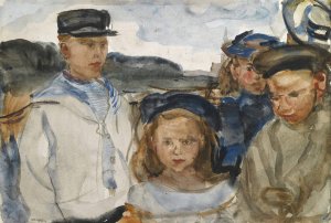 Children At The Oosterpark, Amsterdam by Isaac Israels Oil Painting