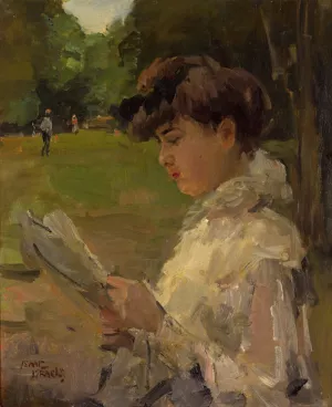 Girl reading by Isaac Israels Oil Painting