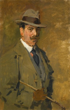 Huntsman holding a riding crop by Isaac Israels Oil Painting