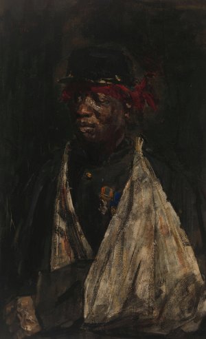 Portrait of a Wounded KNIL Soldier by Isaac Israels Oil Painting