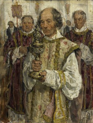 Procession in the Old Catholic Church in The Hague by Isaac Israels Oil Painting