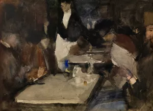 Restaurant 'Mille Colonnes' in Amsterdam by Isaac Israels Oil Painting