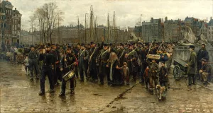 Transport of colonial soldiers by Isaac Israels Oil Painting