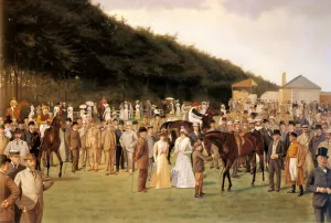 Newmarket, A July Meeting painting by Isaac J. Cullin