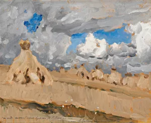 Haystacks In A Russian Landscape by Isaac Levitan Oil Painting