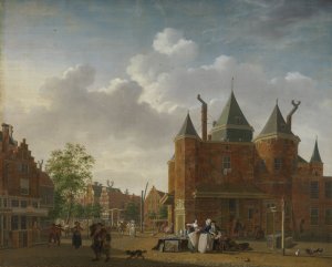 The Sint-Antoniuswaag in Amsterdam by Isaac Ouwater Oil Painting