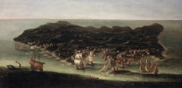 A Bird's Eye View of the Island of Barbados  by Isaac Sailmaker - Hand-Painted Oil Painting Reproduction