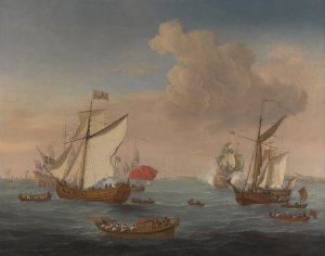 Ships in the Thames Estuary near Sheerness by Isaac Sailmaker Oil Painting