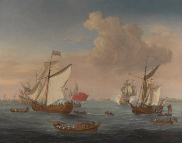 Ships in the Thames Estuary near Sheerness by Isaac Sailmaker - Hand-Painted Oil Painting Reproduction