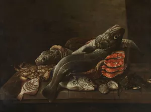 Still Life with Fish by Isaac Van Duynen Oil Painting