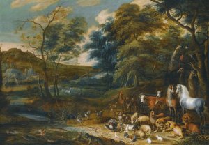 The Garden Of Eden by Isaac Van Oosten Oil Painting