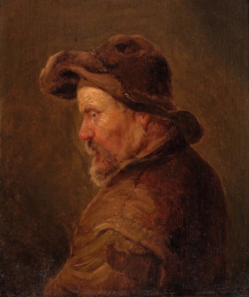 Main Product Photo of A Man In A Hat And Weathered Clothes Painting by Isaac Van Ostade