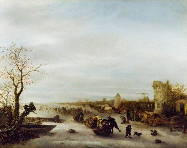 Main Product Photo of A Winter Scene  Painting by Isaac Van Ostade
