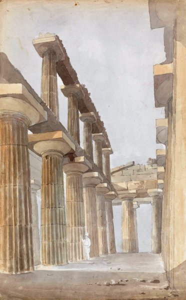 Main Product Photo of Interior of the Great Temple at Paestum  Painting by Isaac Weld