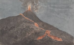 Vesuvius in Eruption by Isaac Weld Oil Painting