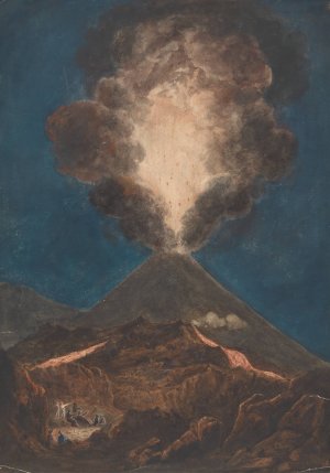 Vesuvius in Eruption by Isaac Weld Oil Painting