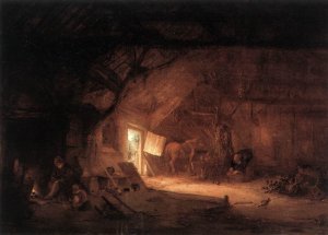 Farmhouse Interior by Isaack Van Ostade Oil Painting