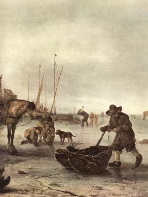 Winter Landscape Detail Oil painting by Isaack Van Ostade