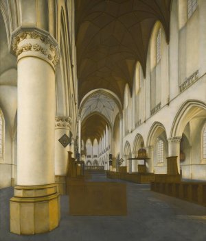 Interior Of St Bavo's, Haarlem by Isaak Van Nickelen Oil Painting