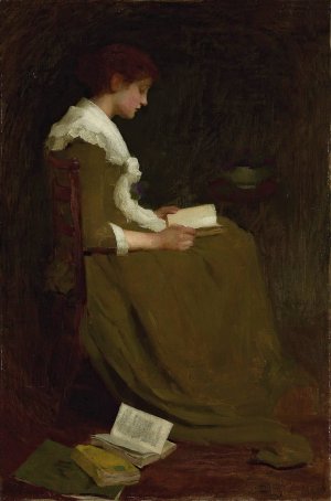 Girl reading by Isabel Codrington Oil Painting