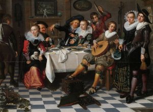 Merry Company by Isack Elyas Oil Painting