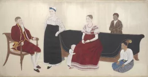 Portrait of the Cock Blomhoff Family by Ishizaki Yushi Oil Painting