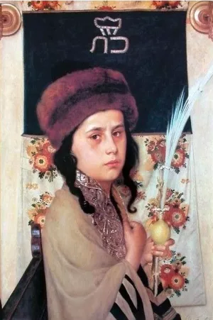 Child with Lulav by Isidor Kaufmann - Oil Painting Reproduction