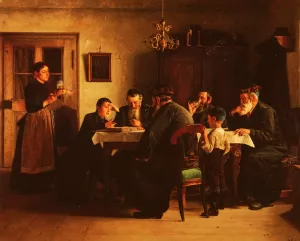 Discussing The Talmud by Isidor Kaufmann - Oil Painting Reproduction