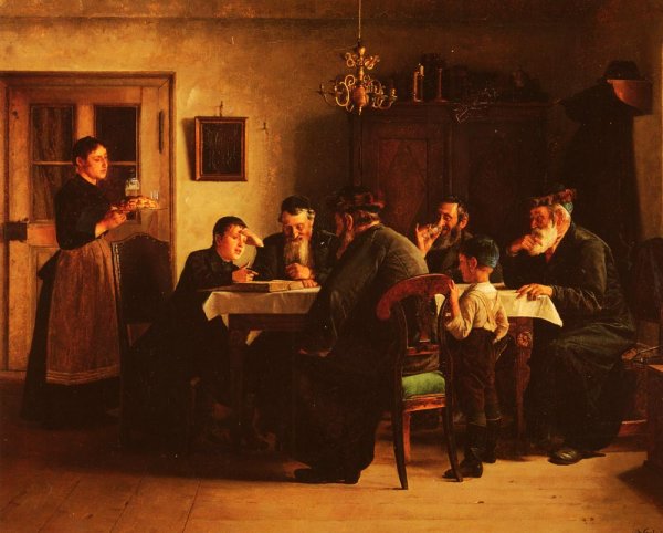 Main Product Photo of Discussing The Talmud Painting by Isidor Kaufmann