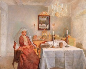 Friday Evening by Isidor Kaufmann Oil Painting