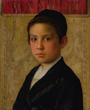 Portrait of a boy by Isidor Kaufmann Oil Painting