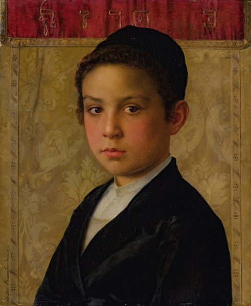 Portrait of a boy by Isidor Kaufmann - Hand-Painted Oil Painting Reproduction