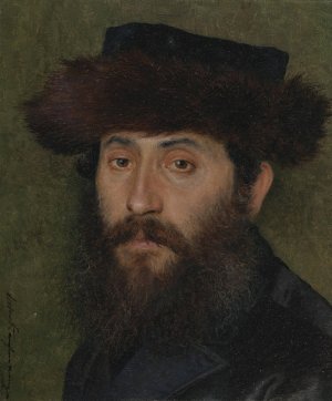 Portrait of a man with streimel by Isidor Kaufmann Oil Painting