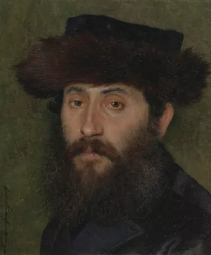 Portrait of a man with streimel by Isidor Kaufmann Oil Painting