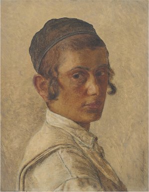 Portrait of a Young Orthodox Boy by Isidor Kaufmann Oil Painting