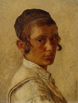 Portrait of a Young Orthodox Boy by Isidor Kaufmann Oil Painting