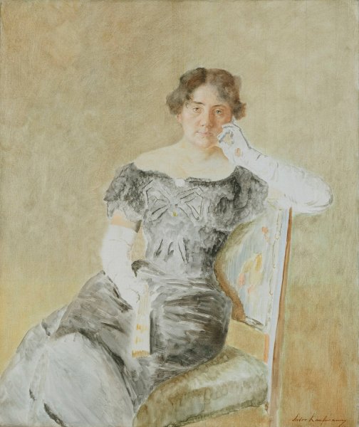Portrait of Juliette Kaufmann  by Isidor Kaufmann - Hand-Painted Oil Painting Reproduction