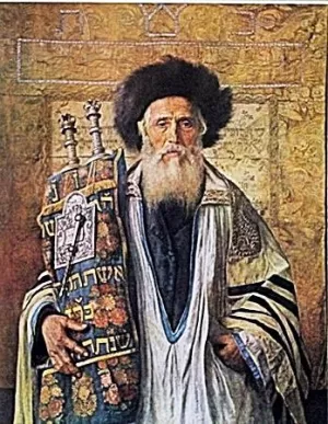 Rabbi with Torah painting by Isidor Kaufmann