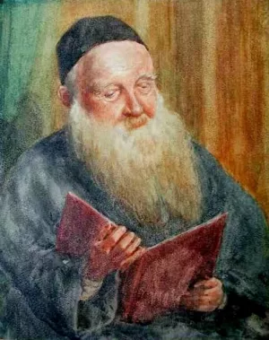 Reading Rabbi painting by Isidor Kaufmann