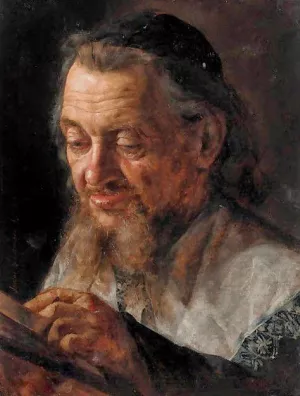 The Portrait of a Rabbi by Isidor Kaufmann Oil Painting