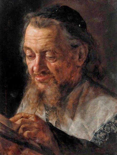 The Portrait of a Rabbi by Isidor Kaufmann - Hand-Painted Oil Painting Reproduction
