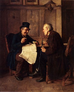 Those Funny Little Ads by Isidor Kaufmann Oil Painting