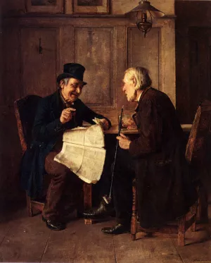 Those Funny Little Ads by Isidor Kaufmann Oil Painting